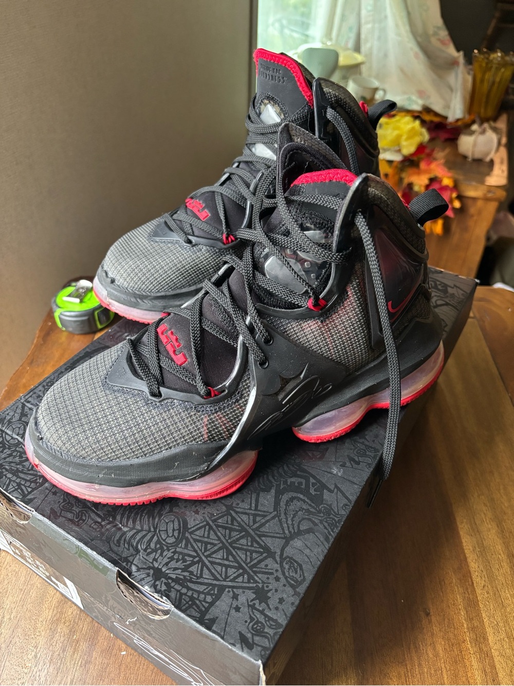 Nike LeBron 19 "Bred" High-Top Basketball Shoes (With Original Box)